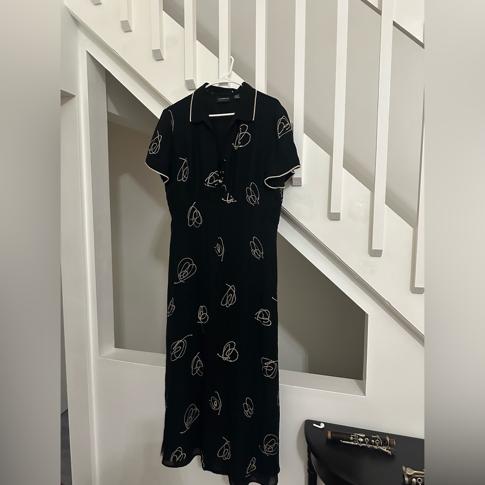 Liz Claiborne Black and White Patterned Maxi Dress